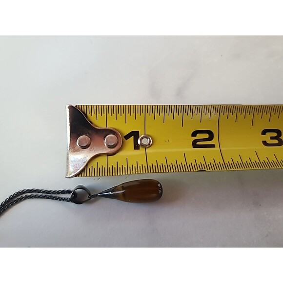 925 Sterling Silver Tiger's Eye Pendant Necklace Vintage Oxidized - Picture 6 of 10